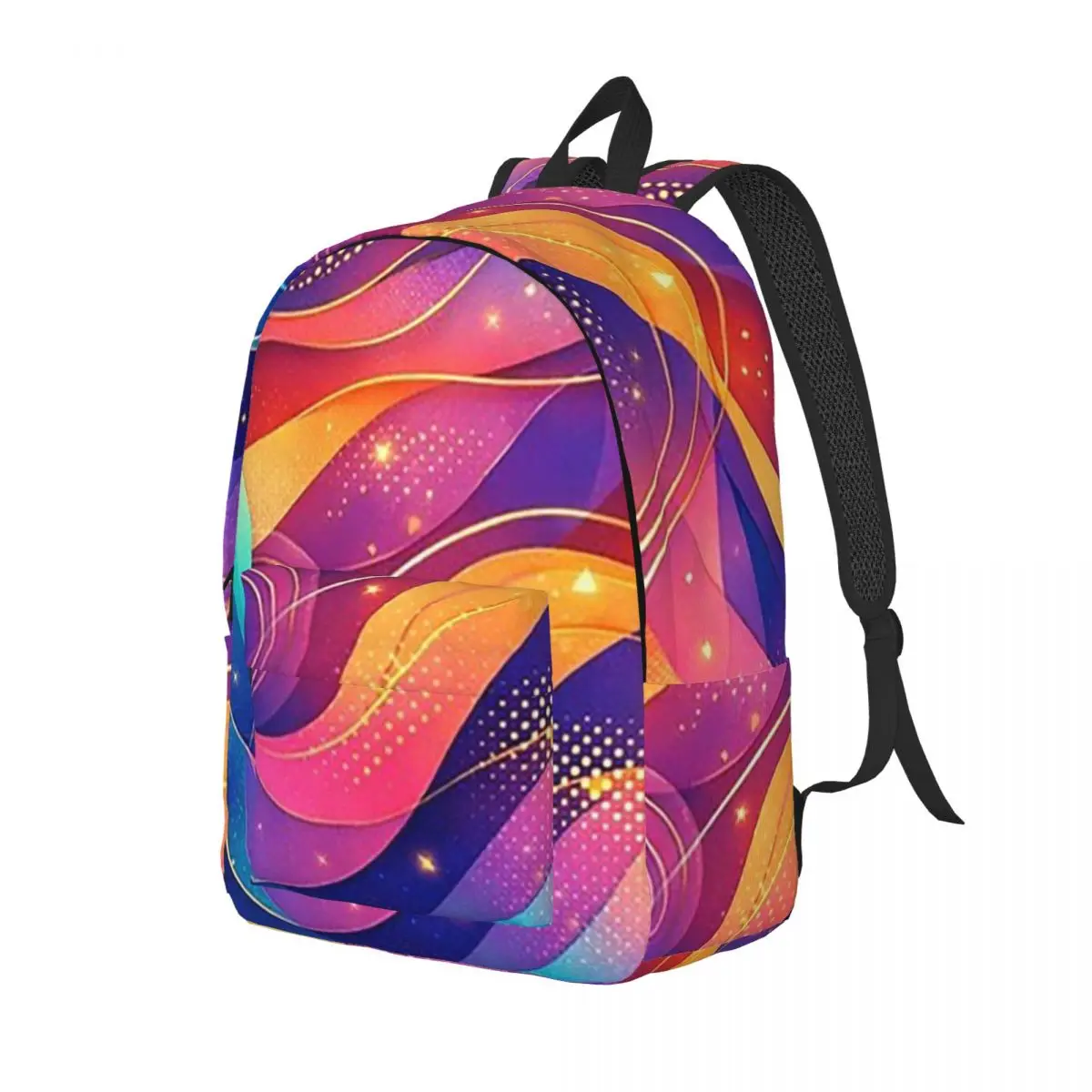 

Cyber Grid Abstract Neon Energy Flow Backpack School Bag Hiking Travel Daypack for Boys Girls Fashion Bookbag Shoulder Bags