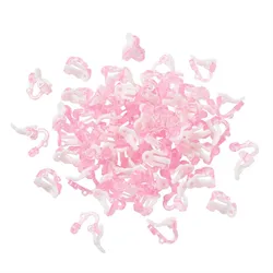 50pcs Plastic Clip-on Earring Findings Pink 14x9x13mm
