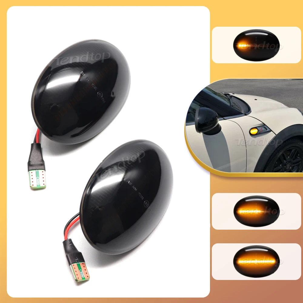Dynamic LED Flashing Turn Signal Lamp Side Marker Light Car Tuning For Mini Clubman R55 Cooper R56 R57 Coupe R58 R59 07- 13