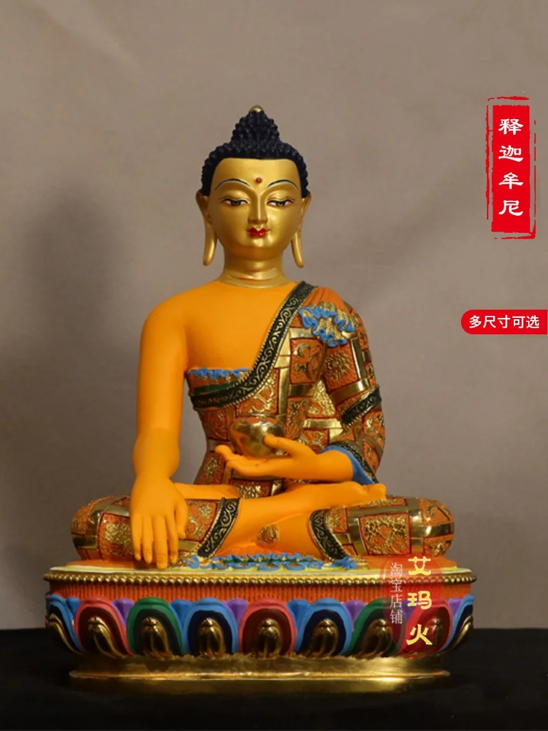 

Siddhattha gotama painted 2357 10-inch optional bronze statue of Tibetan tantric Sakyamuni Sambo Buddha