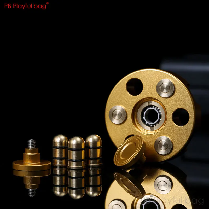 Revolver wheel Metal Spinner Pure brass decompression toy EDC Detachable leisure finger Metal Fingertip gyro TS02