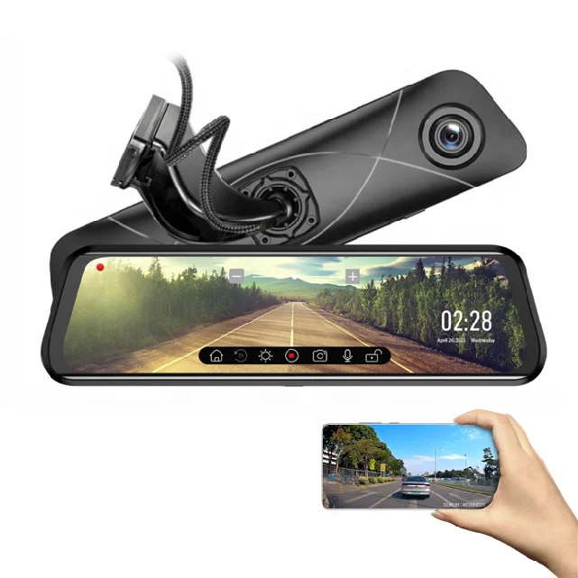 

Latest Full Touch Screen Stream Media G Sensor 4K Wifi Mirror Dash Cam Front Rear View Car Recorder DVR Camera