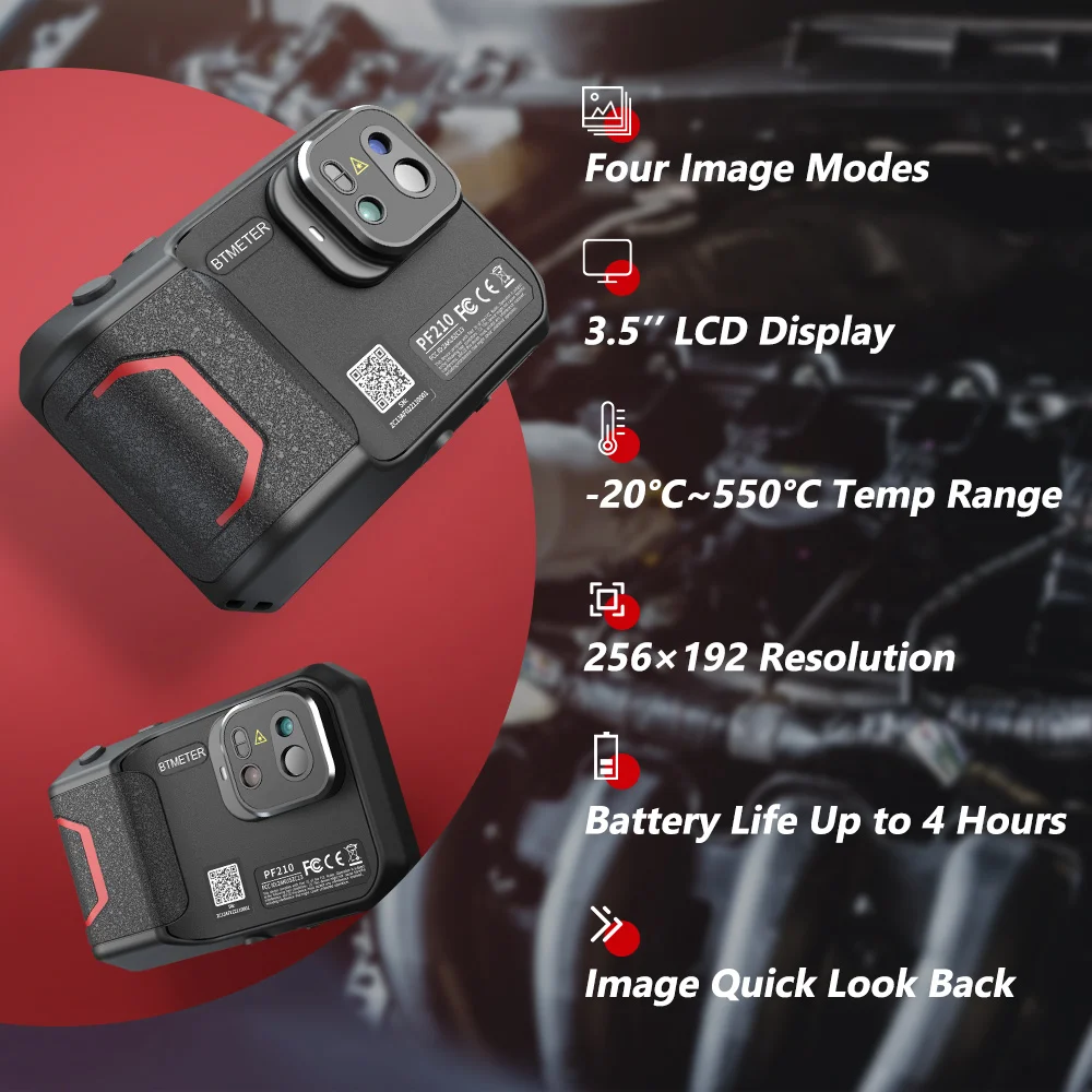 256x192 Thermal Camera Guide Handheld Infrared Imager -20℃~550℃ Laser Measure Touchscreen WiFi Industrial Thermal Imaging Tool