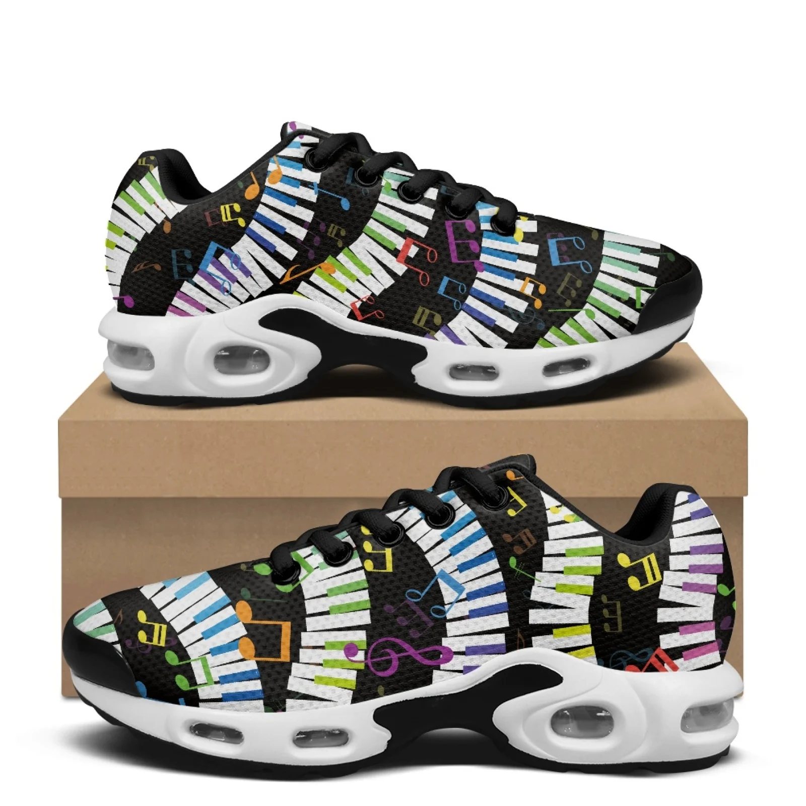 PENSTROLL Easy Air Running Shoes Platform Soft Sole Walking Shoes for Athletic Men Piano Key Print