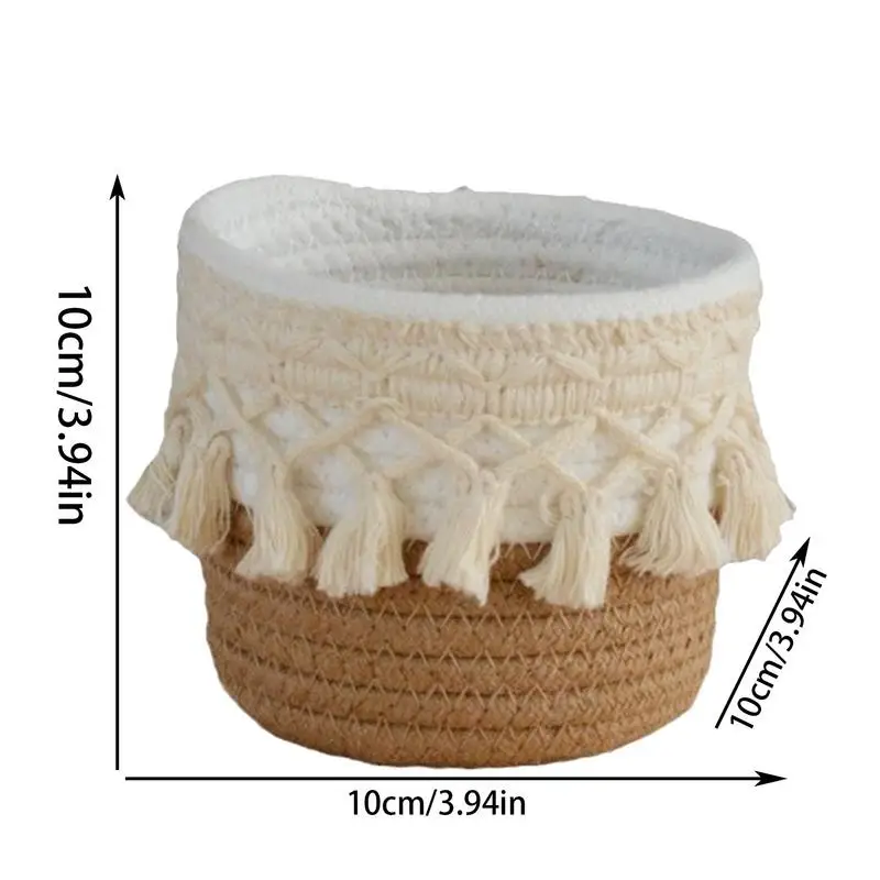 Boho Decor Baskets For Pen Hand-Woven Safe Storage Basket Brush Holder Boho Decor Basket Multi-Functional Display Cases For