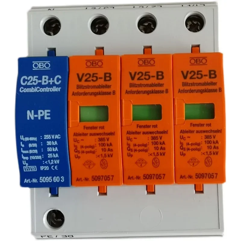 Немецкий трехфазный источник питания OBO 3P, молниезащита V25-B + C/3-385V, сетевой фильтр, подлинная точечная акция
