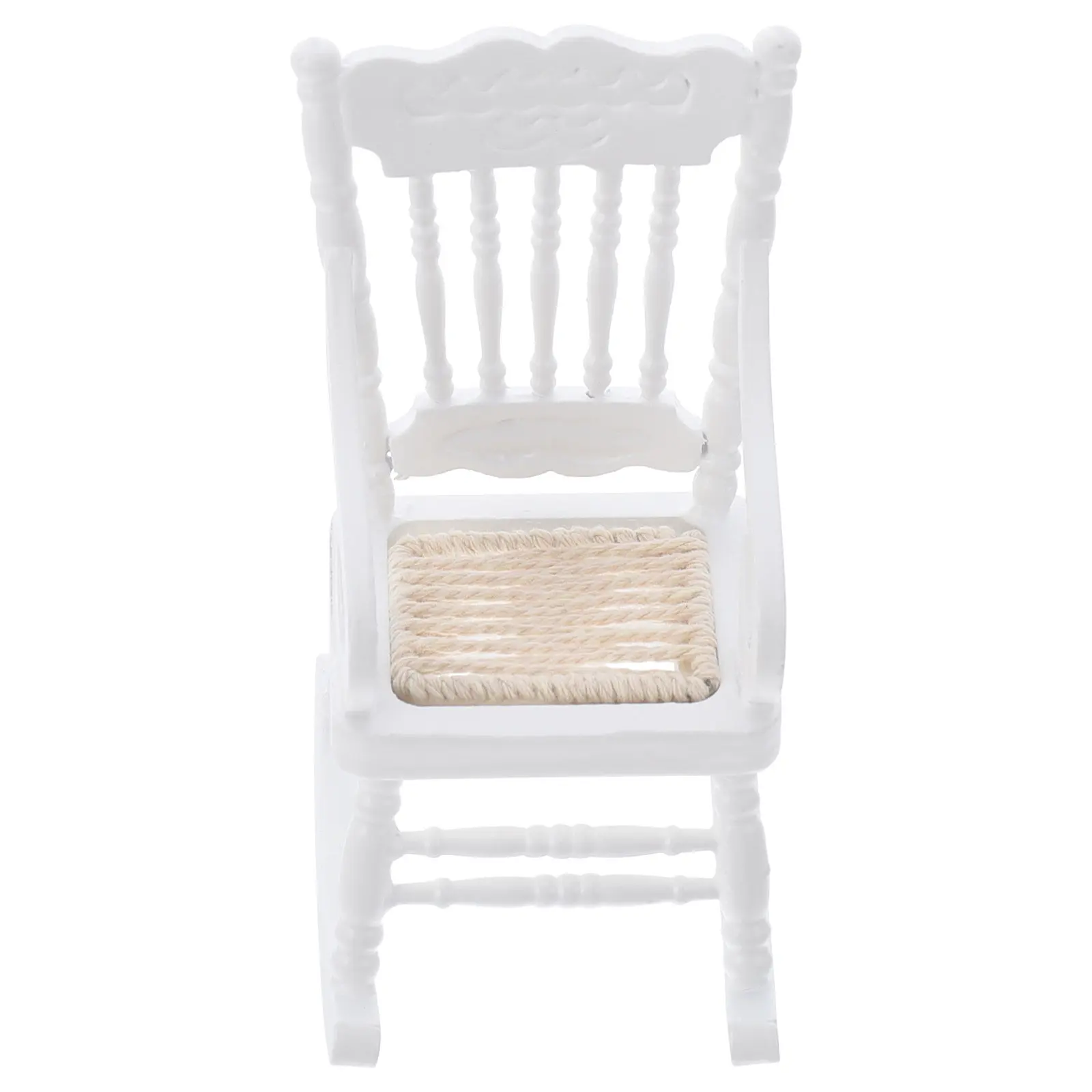 

1Pcs Miniature Rocking Chair Wooden Mini House Accessory Compact Realistic Decoration Mini House DIY Scene Rocking Chair Model