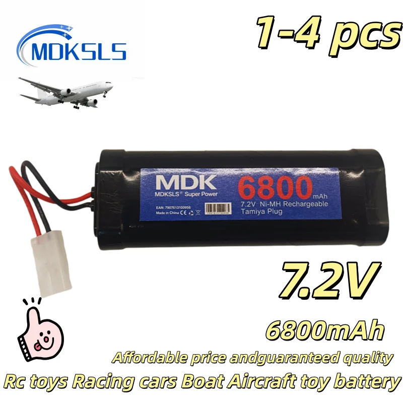 MKDSLS New 7.2V Battery 6800mAh NiMH Batteries Pack For RC Car Truck Buggy Boat Tank Ni-Mh Baterias Gray Super Power