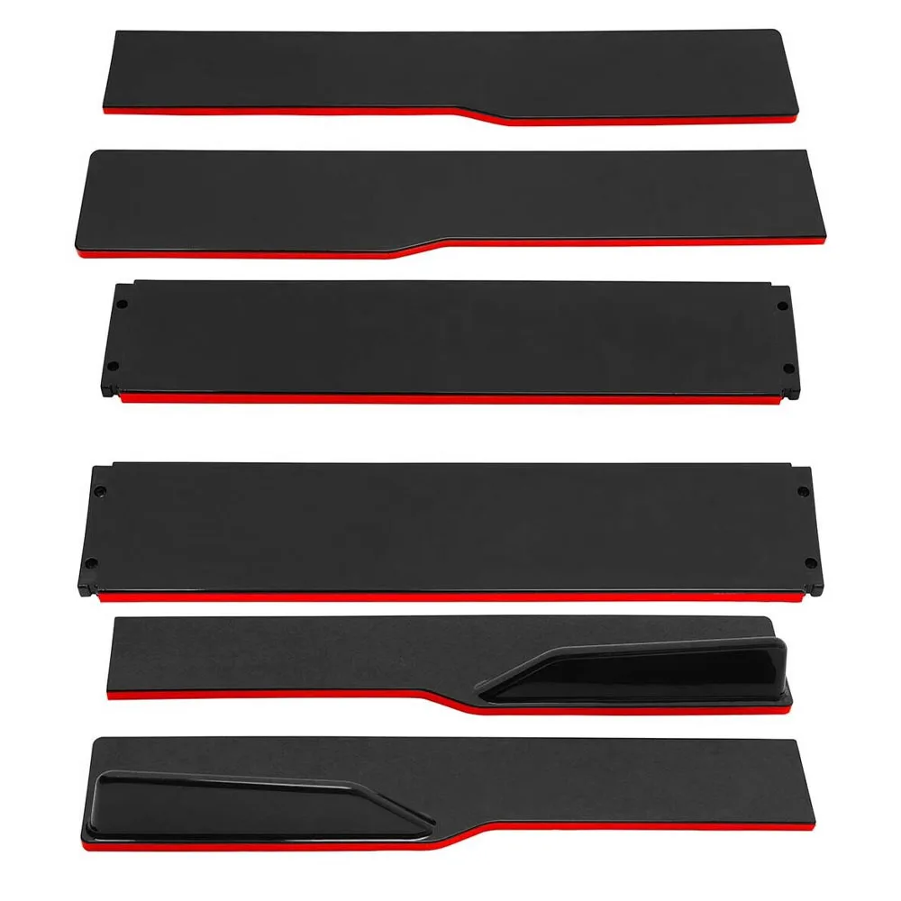 6PCS Car Universal Side Skirts Extension Spoiler Splitters 2m/2.2m Side Skirts Rocker Panels Lip Splitters for BMW Honda Subaru