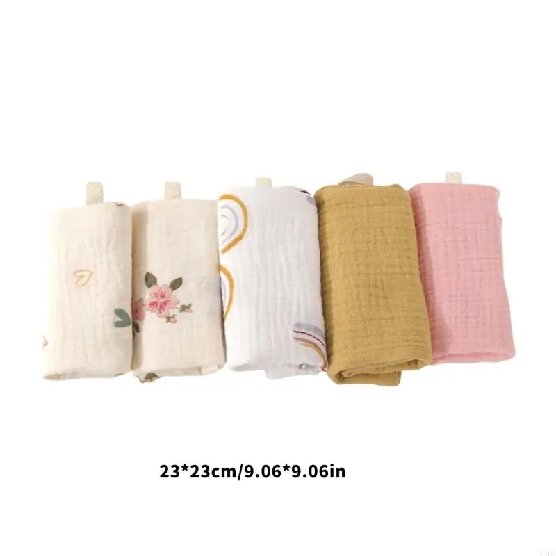 54DF 5 unids/pack toallas baño algodón multiusos toallas cuadradas para bebé paños suaves para eructar