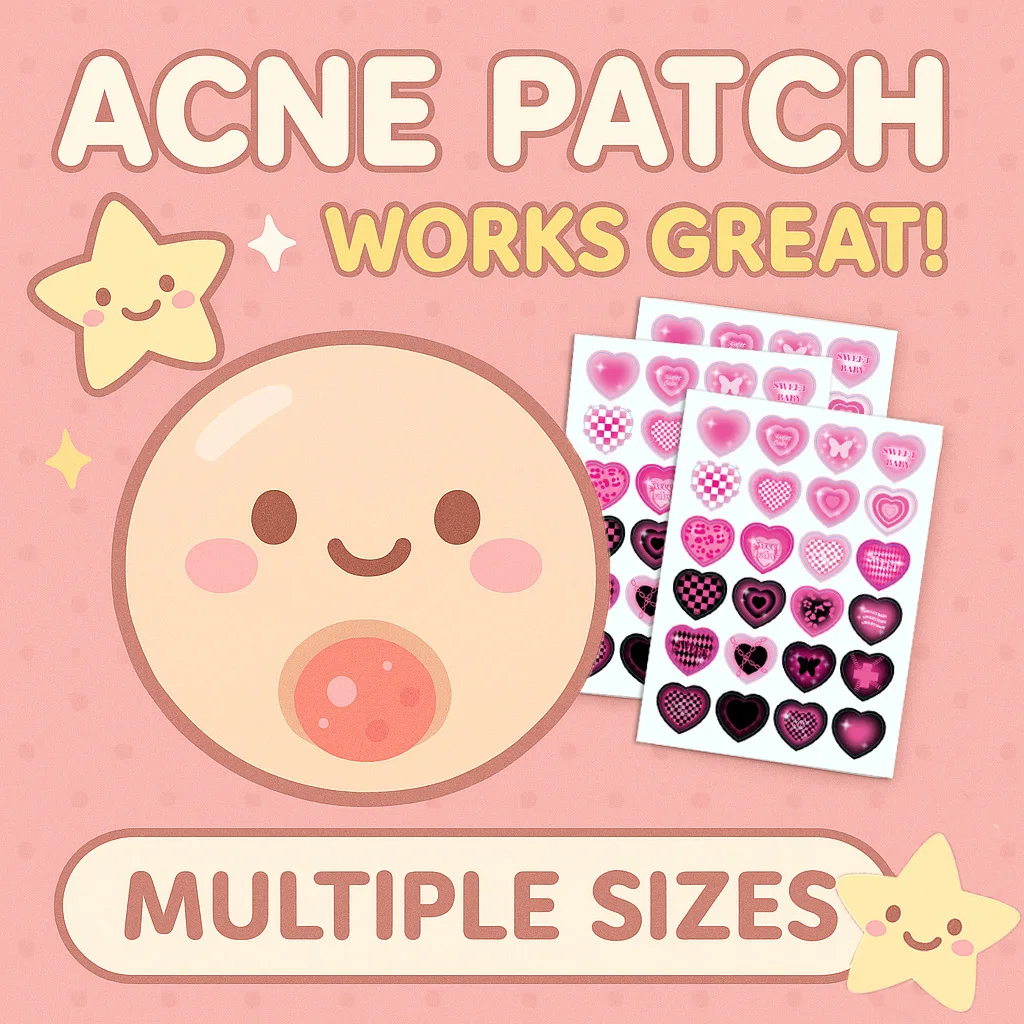 120/48 peças/caixa de lindos adesivos de acne em forma de coração - sem álcool, usados para absorver segredões de acne, essenciais para cuidados com a acne