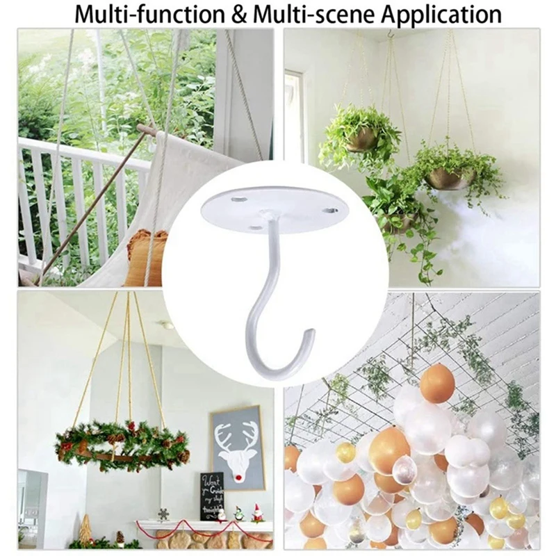 Crochets de Plafond pour Plantes de Face, Cintres Muraux RapDuty en Métal pour user inières, Comprend des Ancres de Cloisons Sèches Professionnelles, 4 Paquets