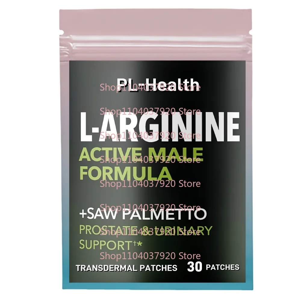 30 Patches L-Arginine Transdermal Patches With Saw Palmetto Nitric Oxide and Prostate Health for Men