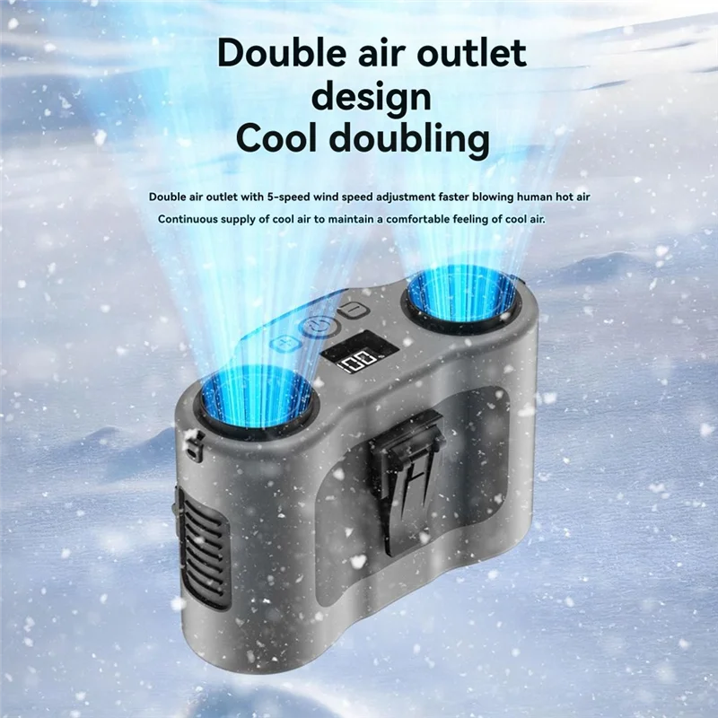 ABRS-Waist-Hanging Fan With Long Battery Life Outdoor Camping Fan With Strong Wind Power Portable Mini Waist-Hanging Fan