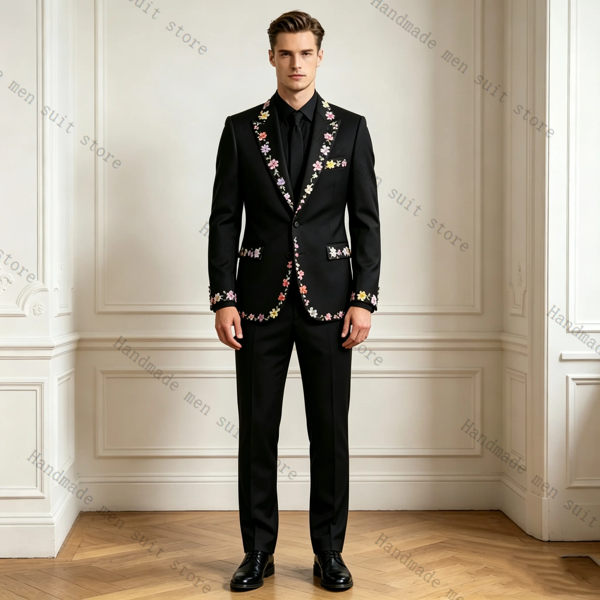 Luxury 3D Flower Men Suit Set  - Mens Grooming Kit Luxury 评论和价格
