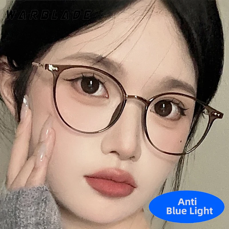 

Trend Fashion Metal Leg Oval Frame TR90 Women Men Glasses Anti-Blue Light Computer Office Work Designer Brand Optical Eyeglasses