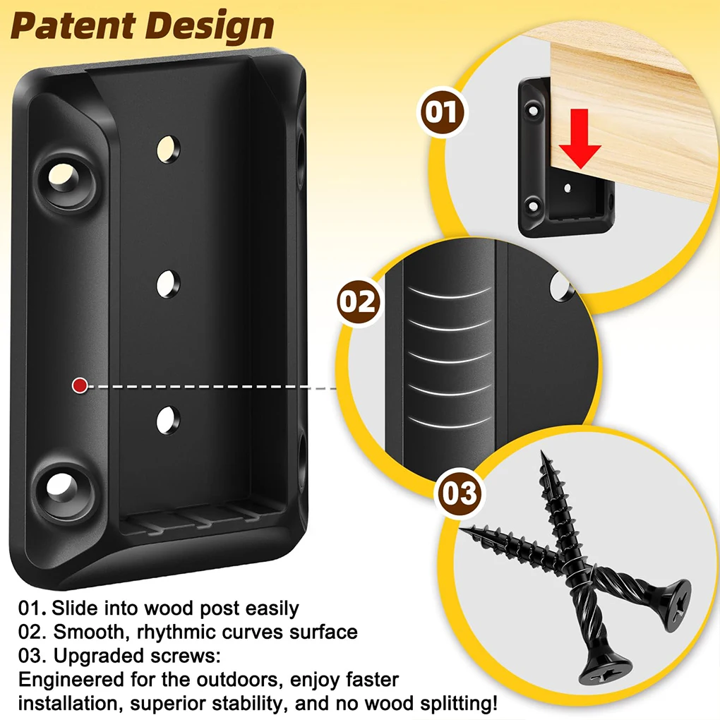 40 column connectors wooden galvanized screw steel sturdy bracket kit rail connector, steel wooden to handrails