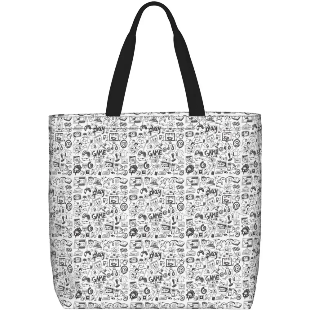 

Valentine'S Day Red Heart Flower Print Tote Bag, Reusable Shopping Bag, Large Capacity Zipper Single Shoulder Convenience Bag