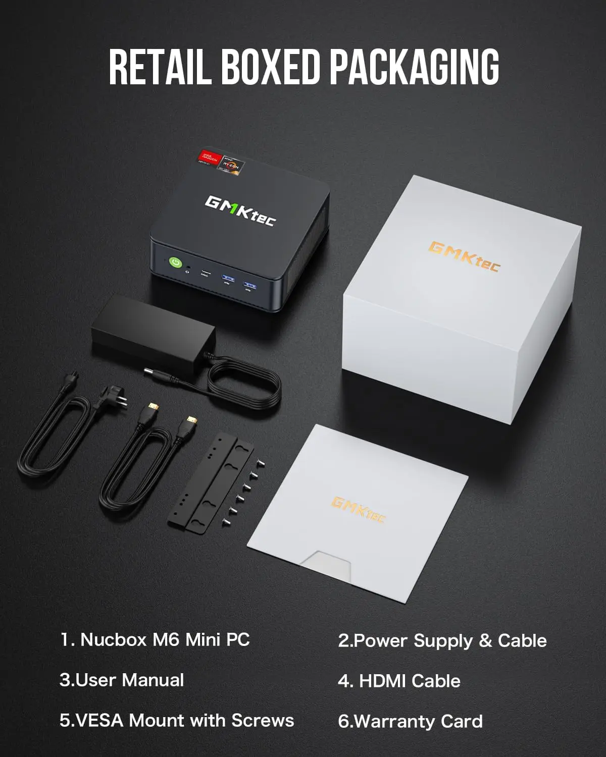 GMKtec M6/M6 Ultra AMD Ryzen 5 6600H/7640HS Mini PC DDR5 M.2 SSD Win11 Pro WiFi 6E BT5.2 2.5G LAN كمبيوتر مكتبي للألعاب المكتبية