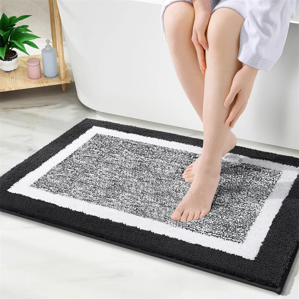 Olanly Absorbent Bath Rugs Soft Large Bathroom Mats Non-Slip and Quick-Drying Bathroom Floor Bathtub Showers Carpet Dropshipping