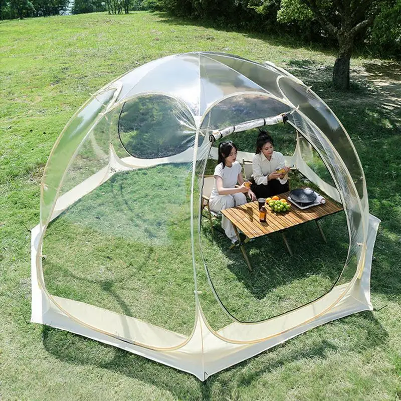 

10-15Person Portable Spherical Tent Folding Outdoor Thickening Rainproof Quick Opening Tent Fully Transparent Star Tent