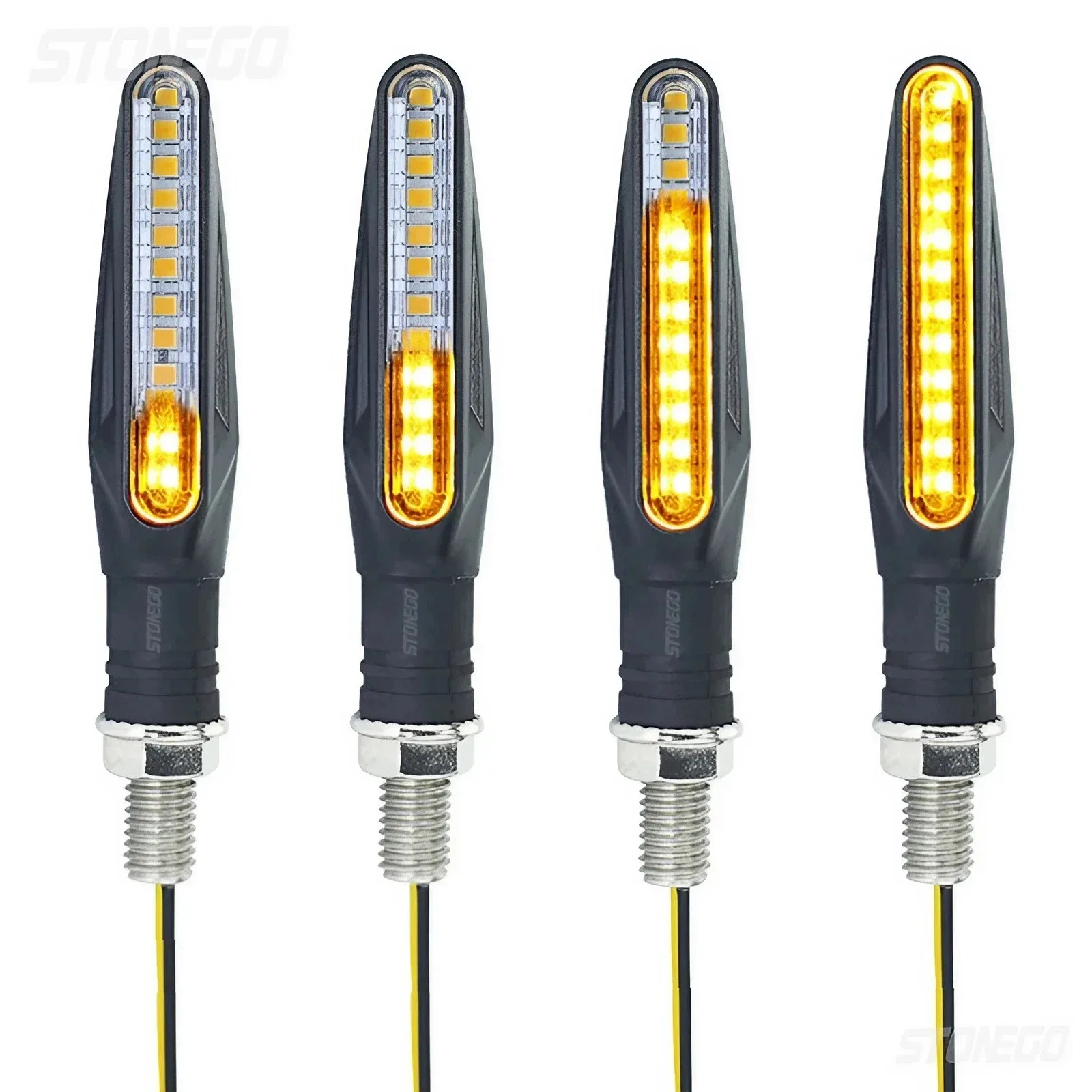 LED Motorcycle Turn Signals Light 12 SMD Tail Flasher Flowing Water Blinker IP67 Bendable Motorcycle Flashing Lights