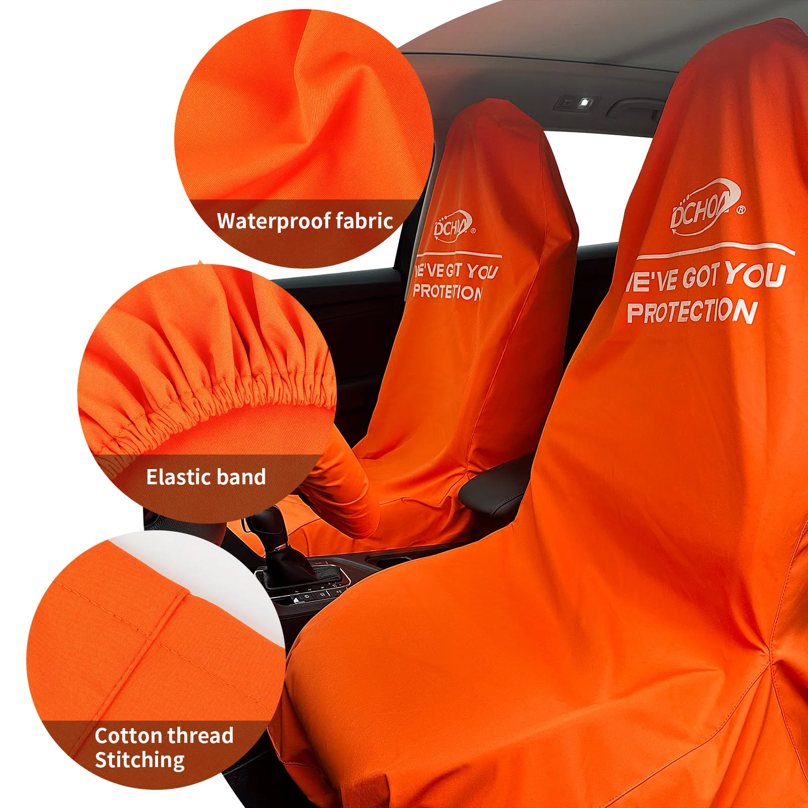 DCHOA Thickened Composite Cloth Waterproof Material Car Wash Supplies Beauty Clean Car Seat Cover Front Seat Steering Wheel