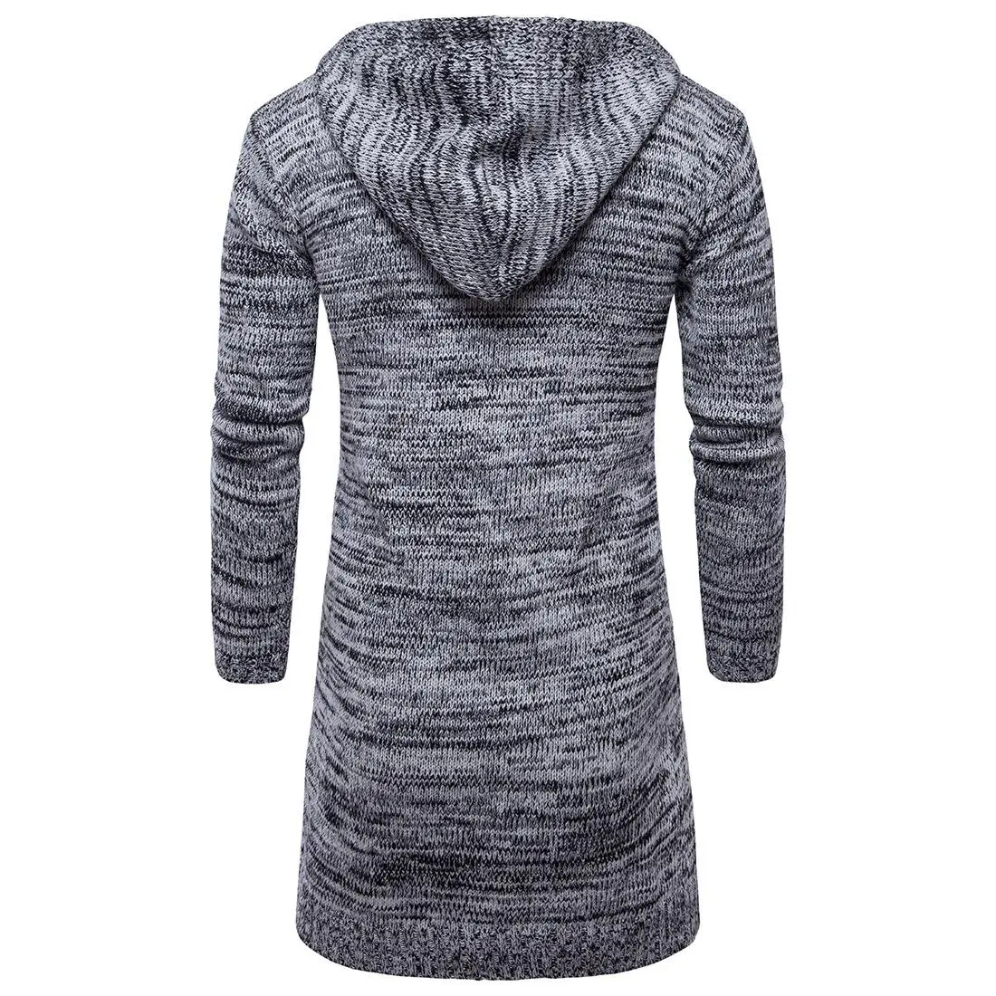 

Men's Hooded Knitted Cardigan Jaet Thiened Long Sve Collar Pure Color Casual Sle Youthful Vitali Thiened Sw...