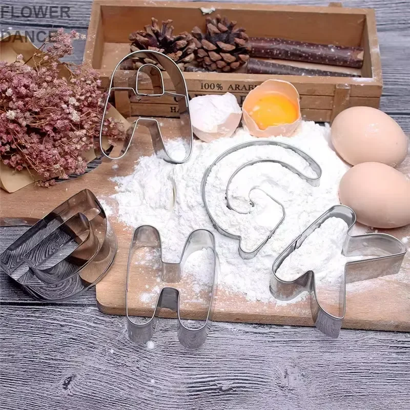 Exclusive cross-border sales of letter biscuit molds, large English letters 26 letters 24-piece DIY birthday cake biscuit