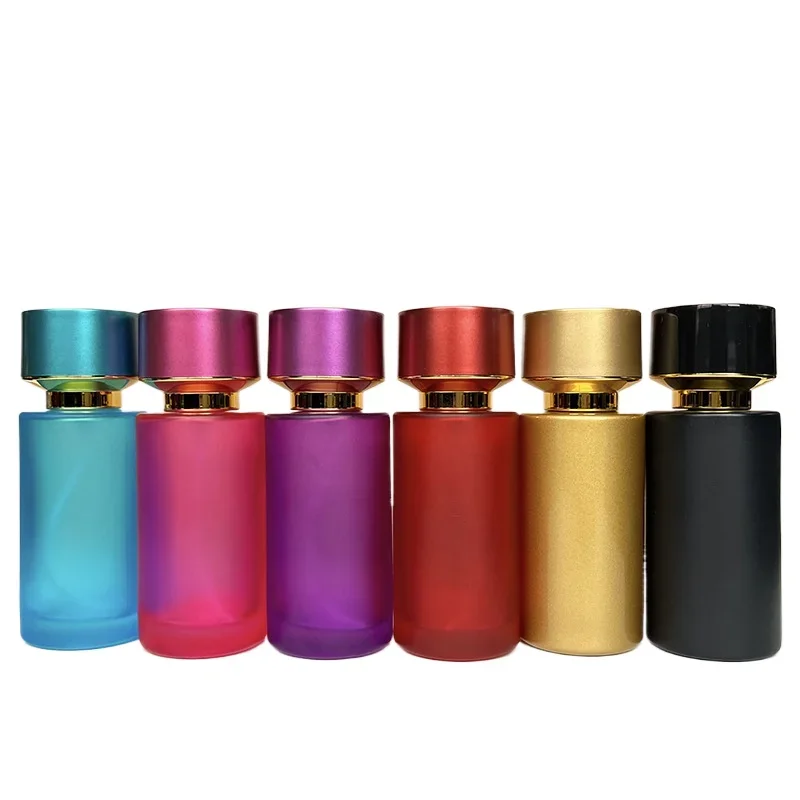 Bouteille de parfum en verre de 50ml, flacon pulvérisateur à pression, récipient vide, bouteilles rechargeables de voyage, conteneurs cosmétiques