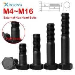 M4 M5 M6 M8 M10 M12 M14 M16 Half Tooth Black Grade 12.9 Steel External Hexagon Bolts Hex Head Screws