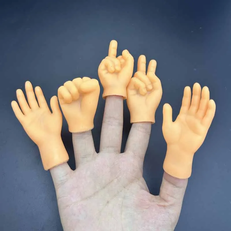 10pcs Cat Finger Pet Teasing Toy Mini Hands Model Tiny Hands Stretchable High Elasticity Cat Gloves Hand Finger Teasing Cat Toy