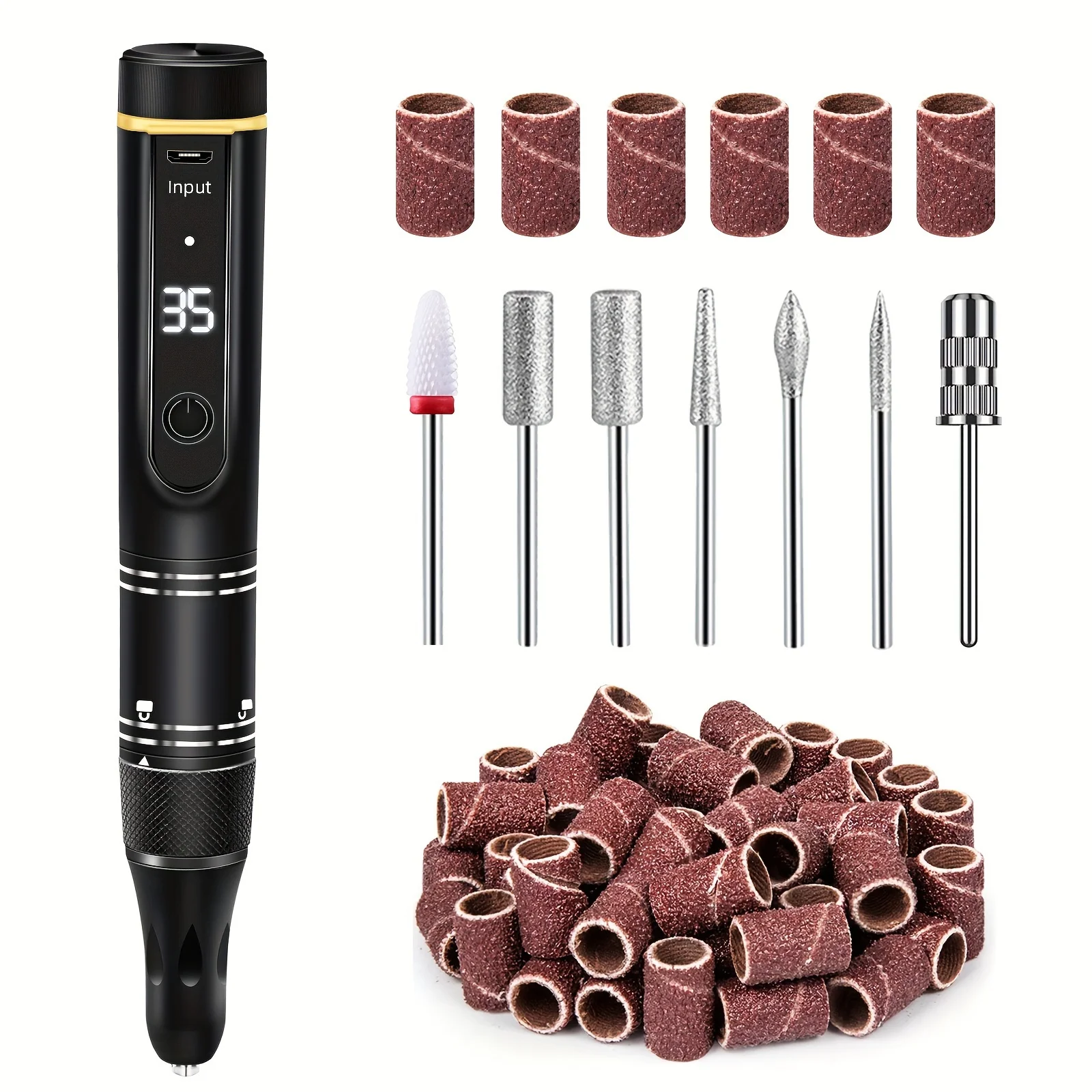 

35000RPM Electric Nail Drill Machine Manicure Drill Rechargeable Nail Cuticle E-File Nail Polisher Cordless Nail Drill Machine