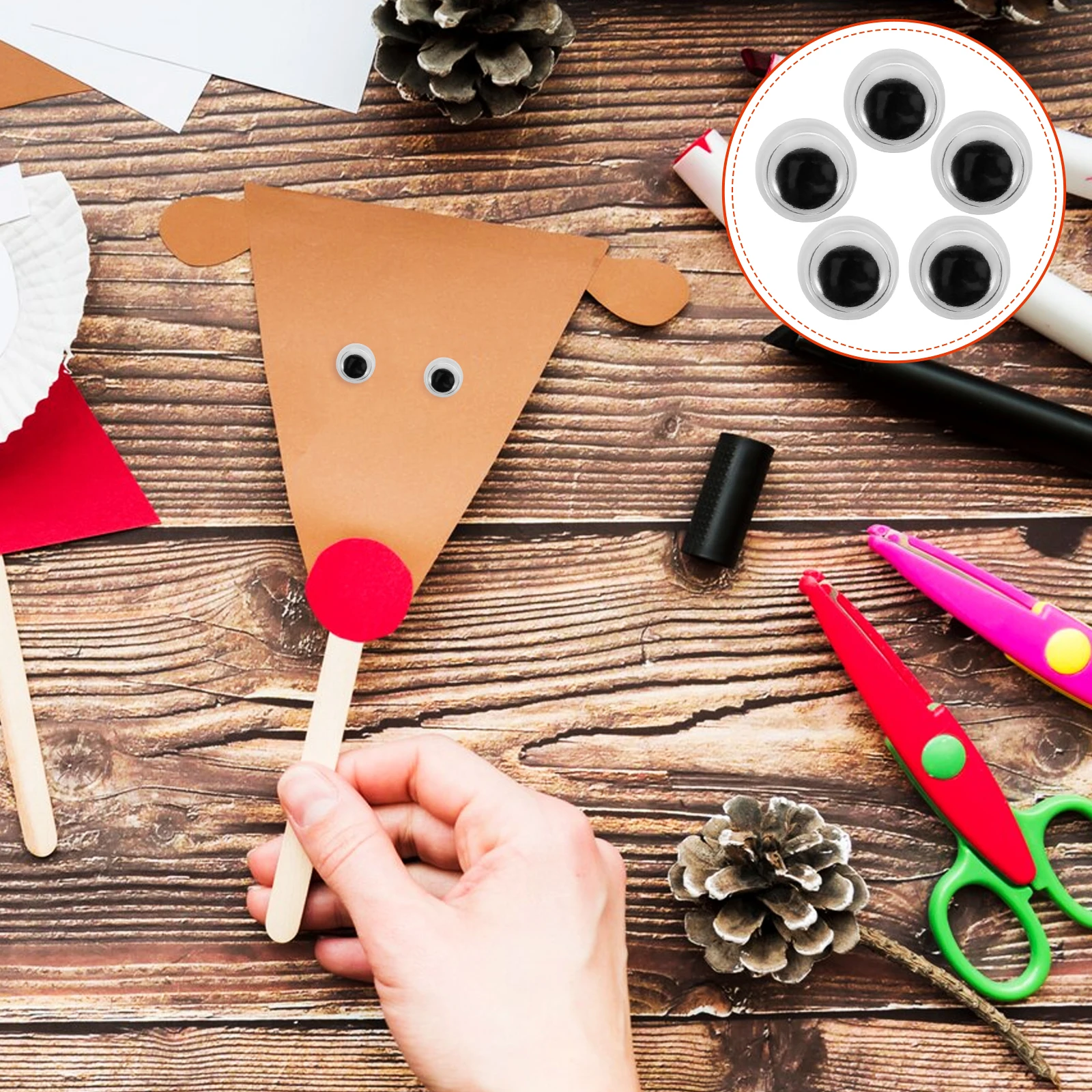 

400Pcs Self-Adhesive Wiggle Eyes Cartoon Eye Stickers for Crafts Kids DIY Supplies Decorative Plastic Eyes Decals