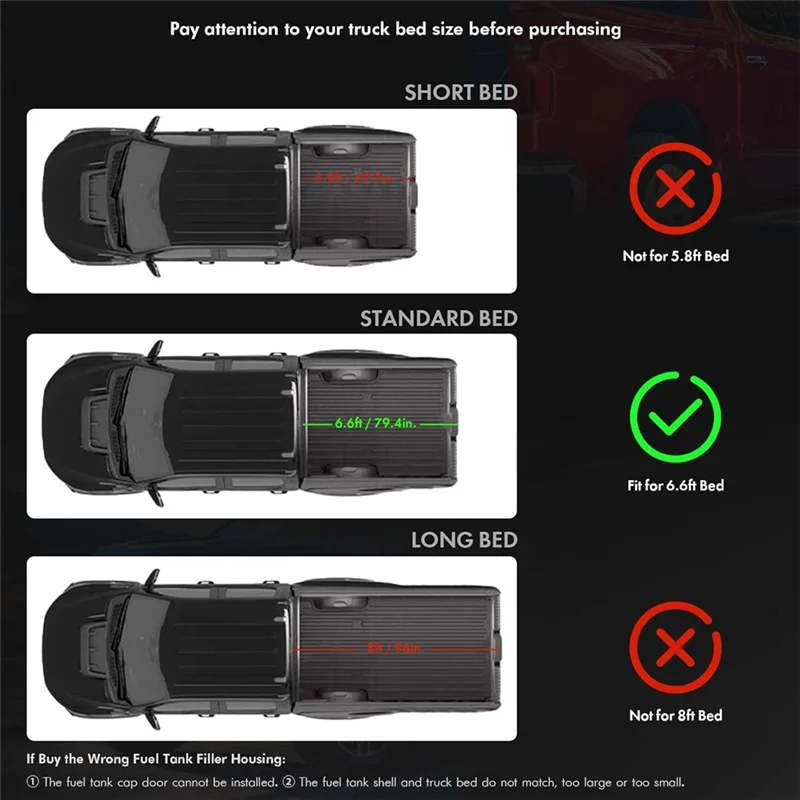A98M Auto Accessoires Voor Chevy Silverado 1500 2019-2024 6.6Ft Bed Brandstoftank Filler Pijp Behuizing 84745944 84492771