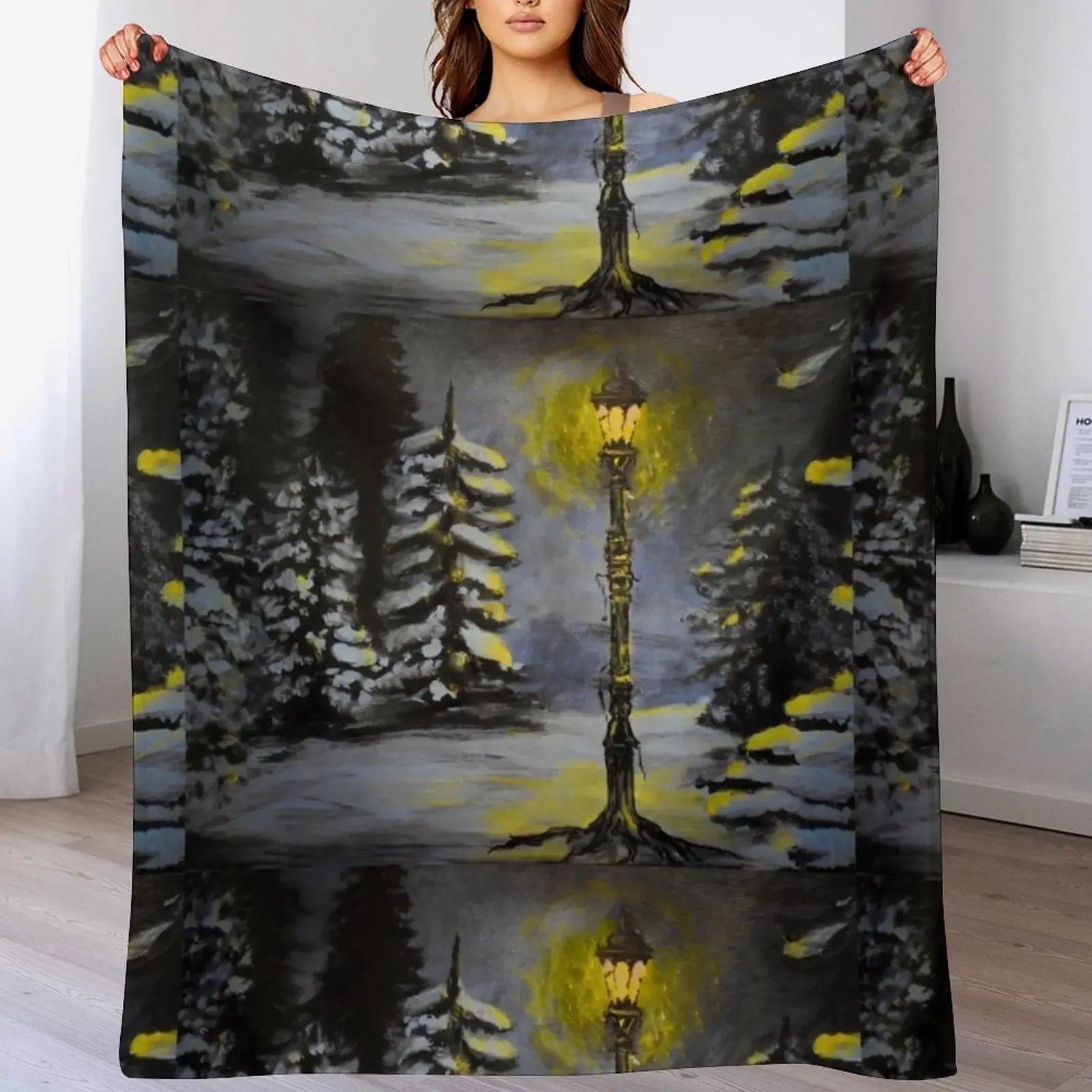 Magic in the Snow Throw Blanket Portable Lightweight Blanket for Travel Camping