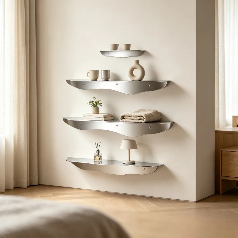 Multi-functional Design Wall Shelf, Artistic Display Rack Organizer for Living Room,Rounded-edge Storage Stand with Multi-color.