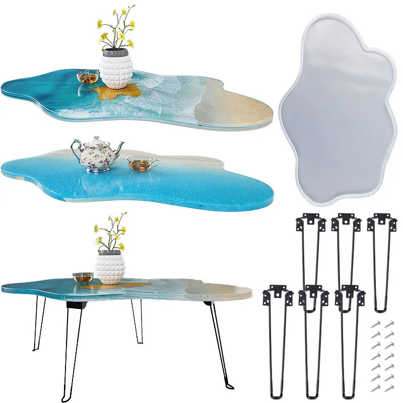 

Large Resin Epoxy Mold Reusable Silicone Table Tray Mould for DIY Cutting Board Charcuterie Board River Table