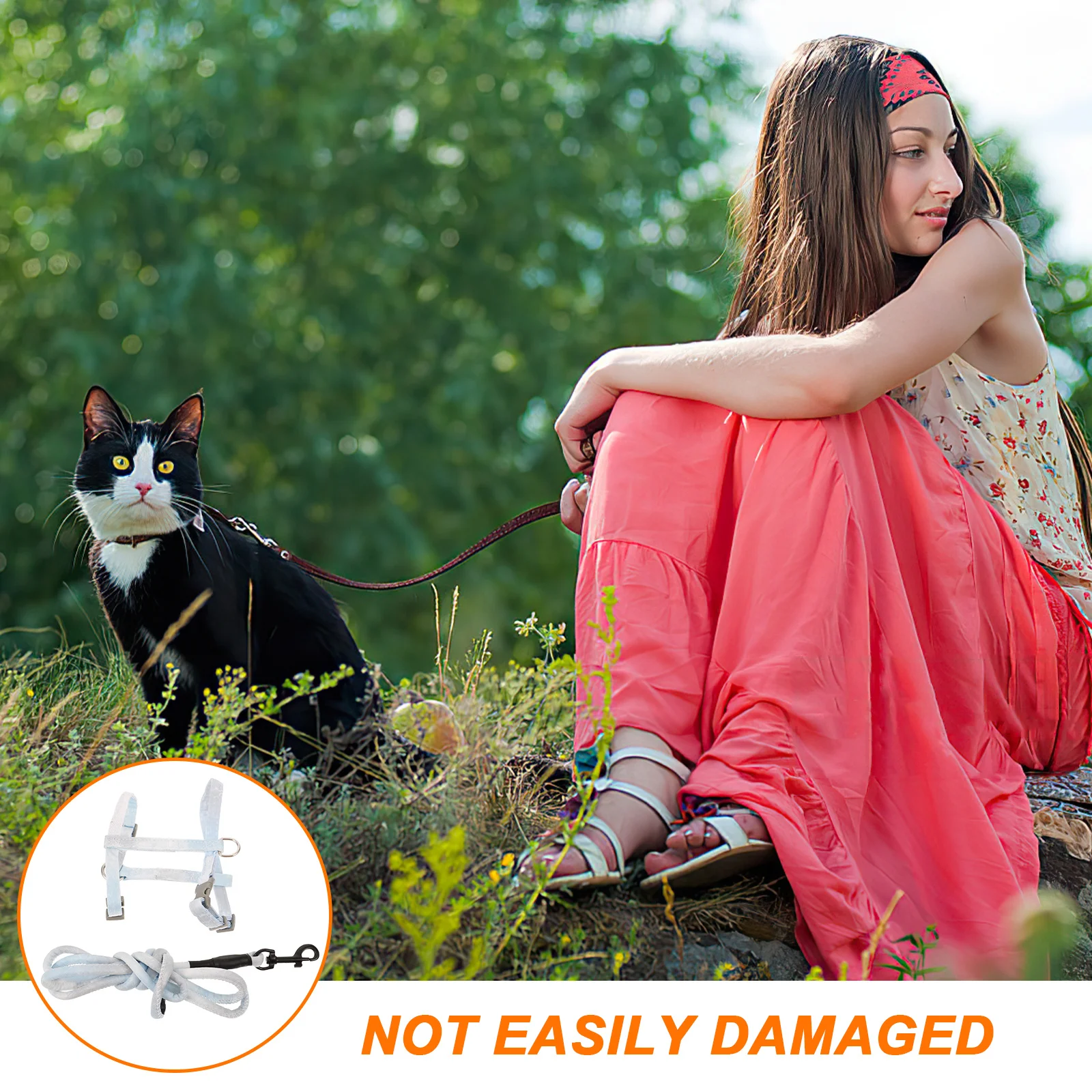 

Elegant Bowtie Cat Harness Vest Adjustable Leash Set Breathable Wear-Resistant Pet Costume Daily Walking Holiday Party