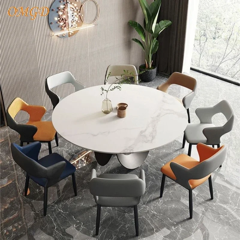 Light Luxury Backrest Simple Dining Table And Chairs High-grade Tea Table  Negotiation Chairs Light Luxury