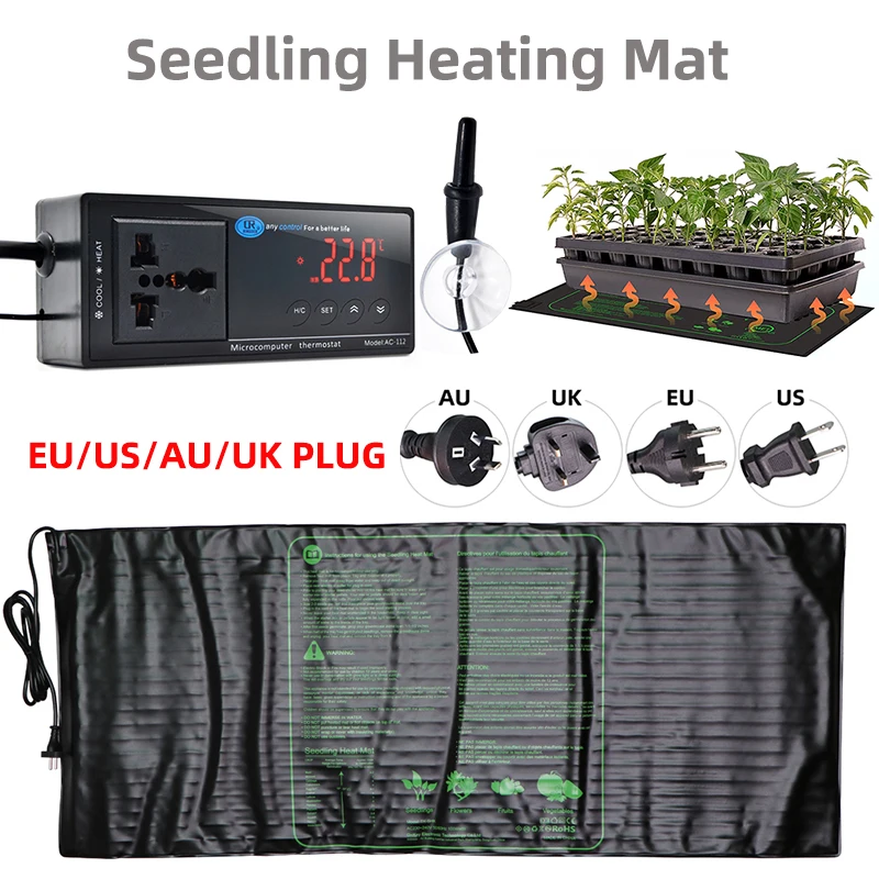 

Plant Heating Mat with Digital Thermostat Controller for Seed Starting Greenhouse Rooting Germination Grow Pad EU US UK AU PLUG