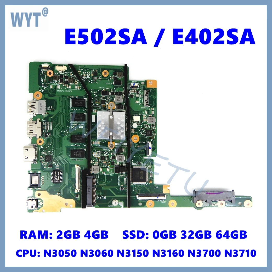 E402SA Laptop Mainboard For Asus E402SA E402S E502SA E502S X502SA F502SA L502SA L402SA Motherboard with N3050 N3160 N3710 CPU