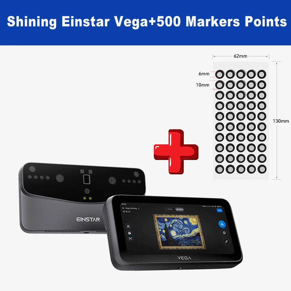 (Envío Gratis de 500 Marcadores de 6-10nm) Escáner 3D Shining Einstar Vega de Alta Precisión, Rápido, Versátil y Preparado para Exteriores