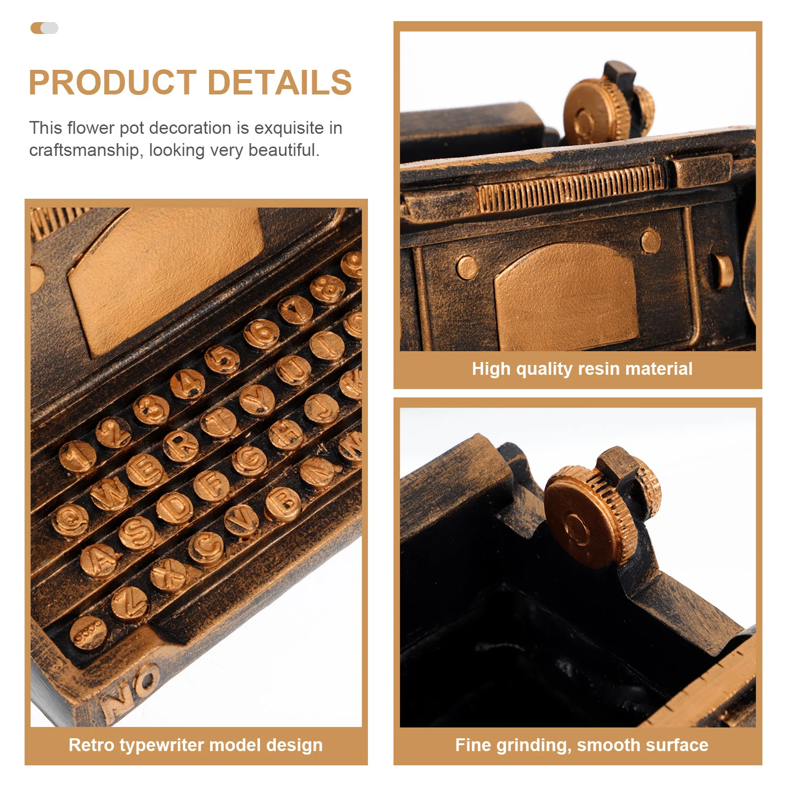 

Resin Typewriter Flowerpot Creative Resin Desktop Flower Pot Floral Arrangement Holder Planter Pot Home Decor Floral Flowerpot