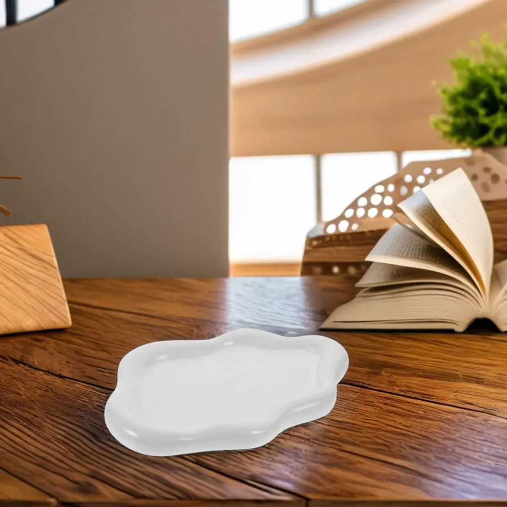 2Pcs Ceramic Tray Luxury Design Necklace Ring Holder Decorative Trinket Dish Storage Organizer Vanity Plate