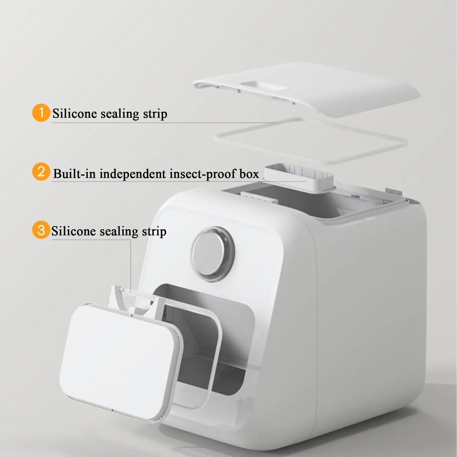 

Влагостойкая коробка для риса, герметичная банка для зерна, диспенсер для еды, контейнеры для хранения герметичных кухонных канистр для еды, кухонный контейнер