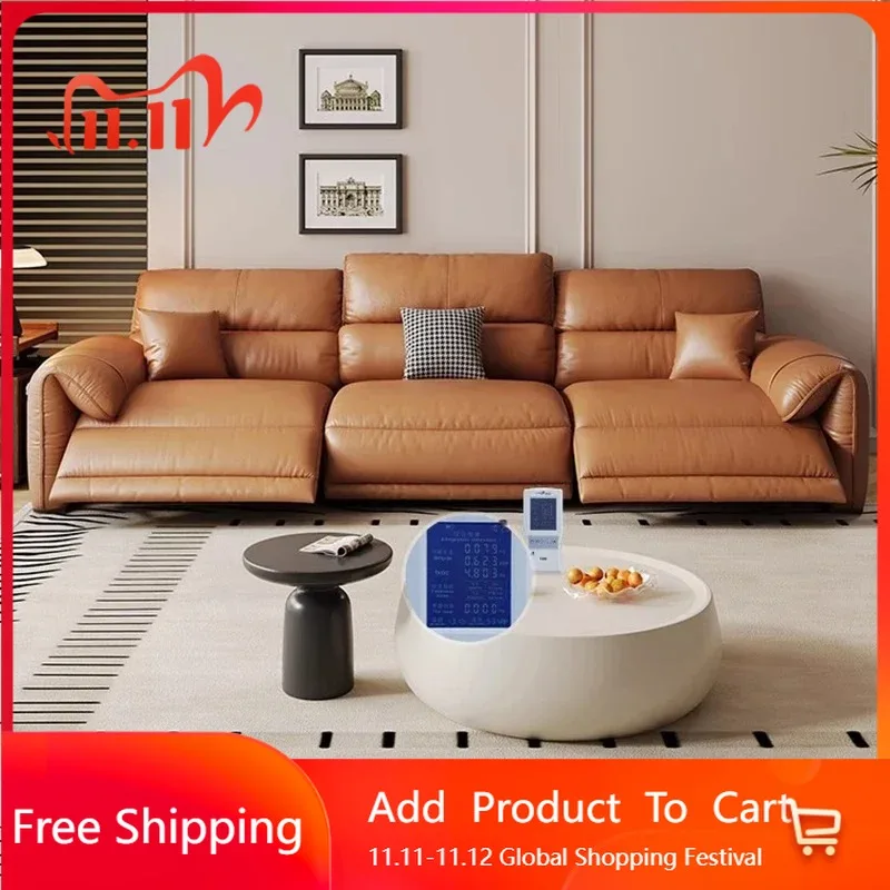 أرائك غرفة المعيشة الحديثة عالية الظهر مسند الذراع تصميم صالات فاخرة أريكة كهربائية حديثة كبيرة الحجم أثاث عصري من الشمال Divano #1