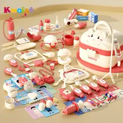 Cute Doctor Kit Toys Educational Role Play Game Pretend Play Kids Toy Doctors Play Set for Kids Girls Boys Children's Day Gifts