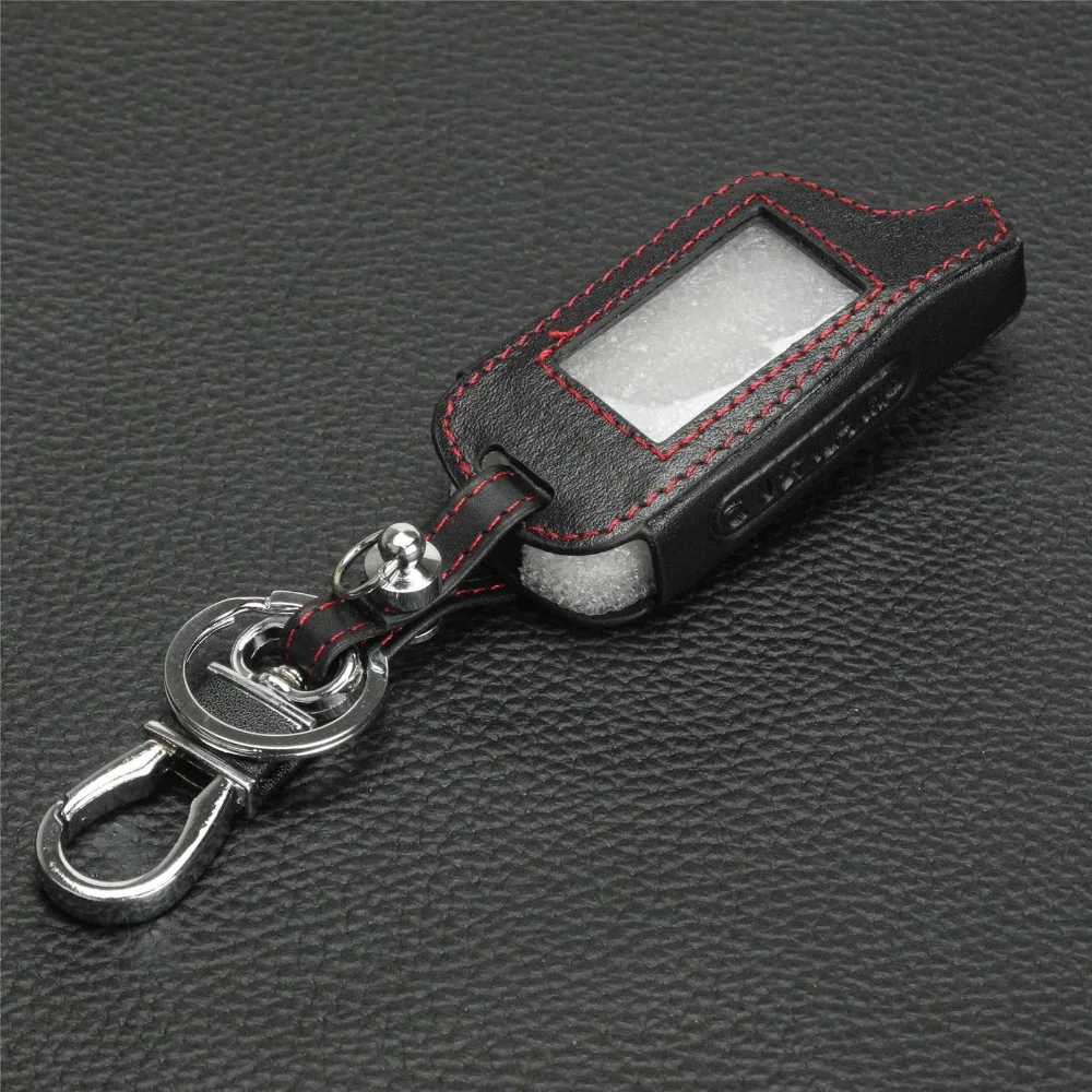 jingyuqin New X5 Leather Car Remote Keychain Case for Tomahawk X5 LCD Remote Two Way Key Cover