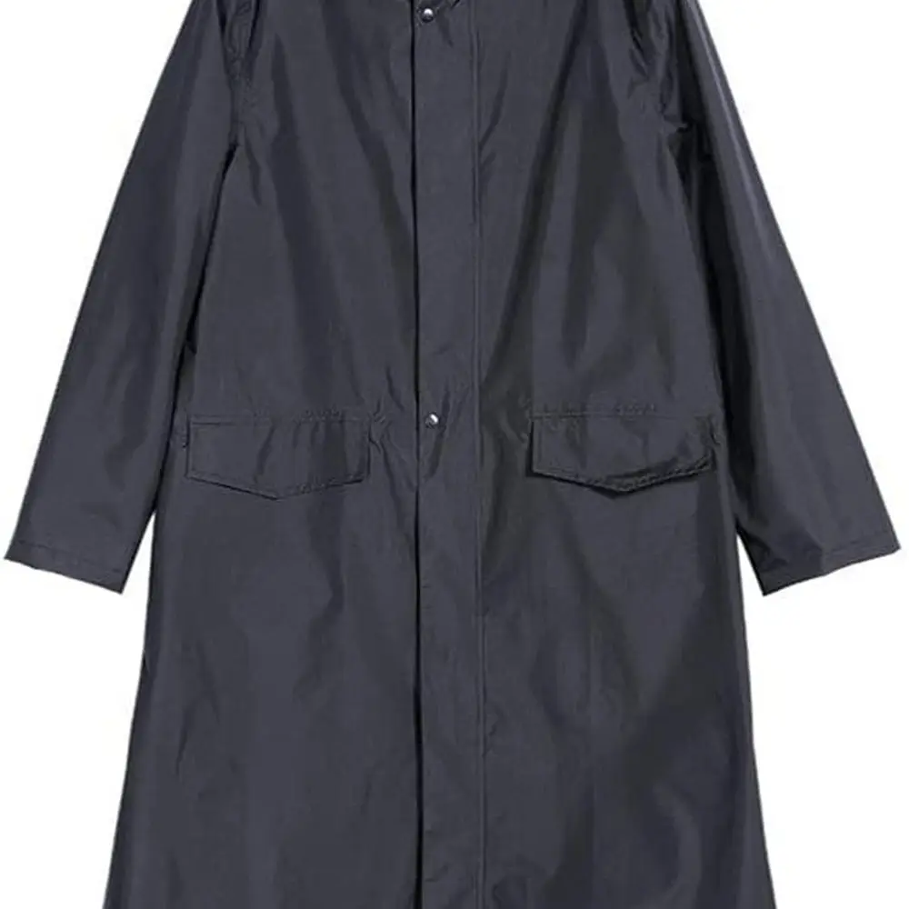 

Ladies Waterproof Hooded Raincoat, Windproof Poncho Jacket, Size L, Black